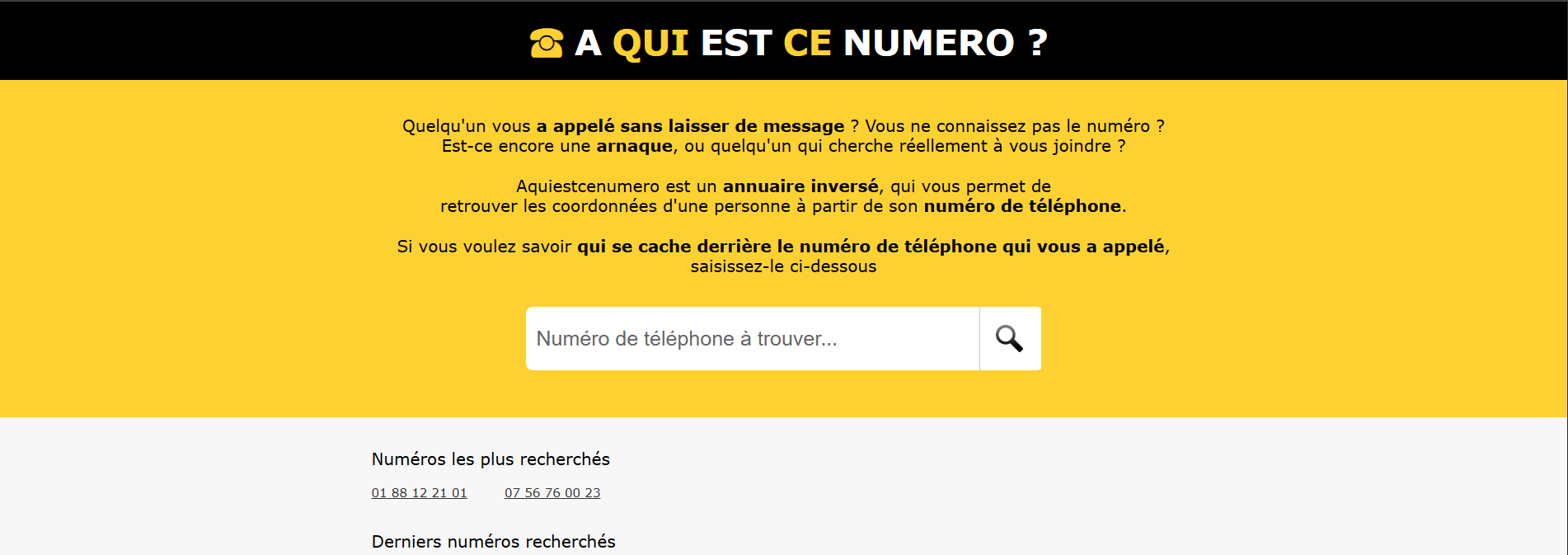 identifier un numéro de téléphone